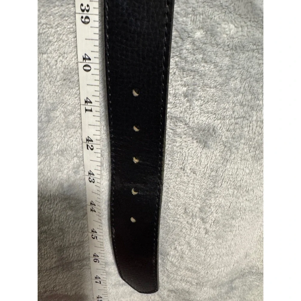 Men's‎ Black Genuine Leather Belt Silver Buckle Size 42/105 Made in Mexico